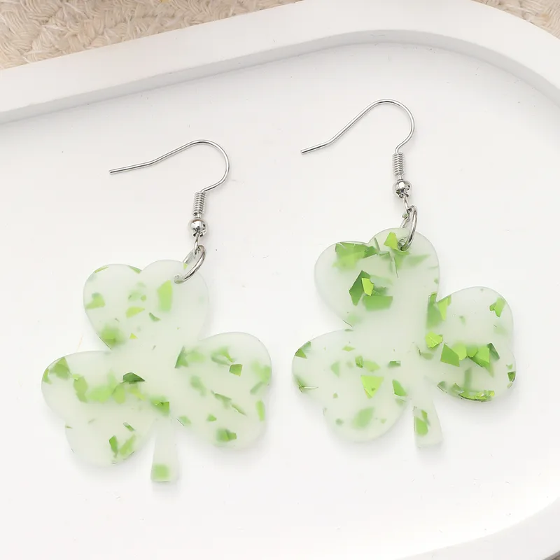 Shamrock Acrylic Earrings