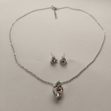 Load image into Gallery viewer, Rhinestone Heart Necklace and Earring Set
