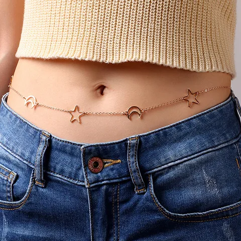 Star and Moon Waist Chain