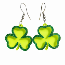 Load image into Gallery viewer, Shamrock Acrylic Earrings
