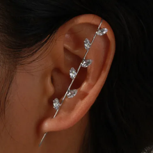 Load image into Gallery viewer, Rhinestone Leaves Stud and Ear Cuff
