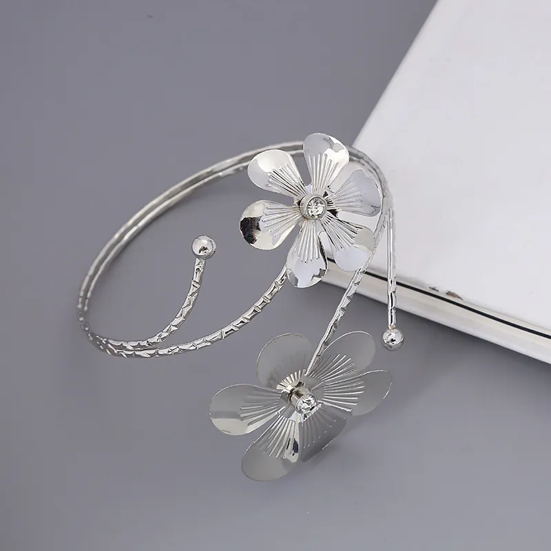 Flower Open Arm Bracelet