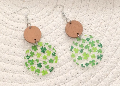 Acrylic Clover Earrings