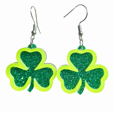 Load image into Gallery viewer, Shamrock Acrylic Earrings
