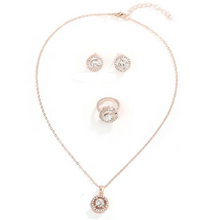 Load image into Gallery viewer, Elegant Rhinestone Necklace Ring And Earring Set
