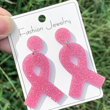 Load image into Gallery viewer, Acrylic Breast Cancer Earrings
