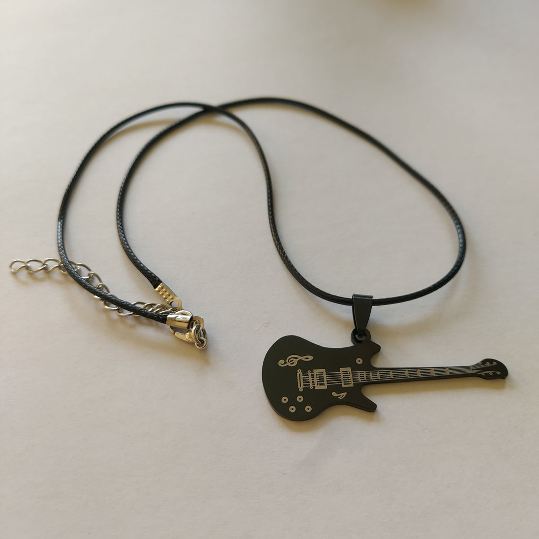 Stainless Steel Men's Guitar Necklace