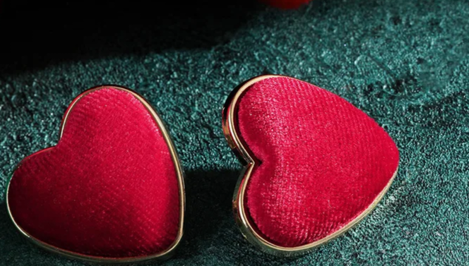 Large Velvet Heart Earrings