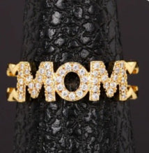 Load image into Gallery viewer, Rhinestone Mom Adjustable Ring
