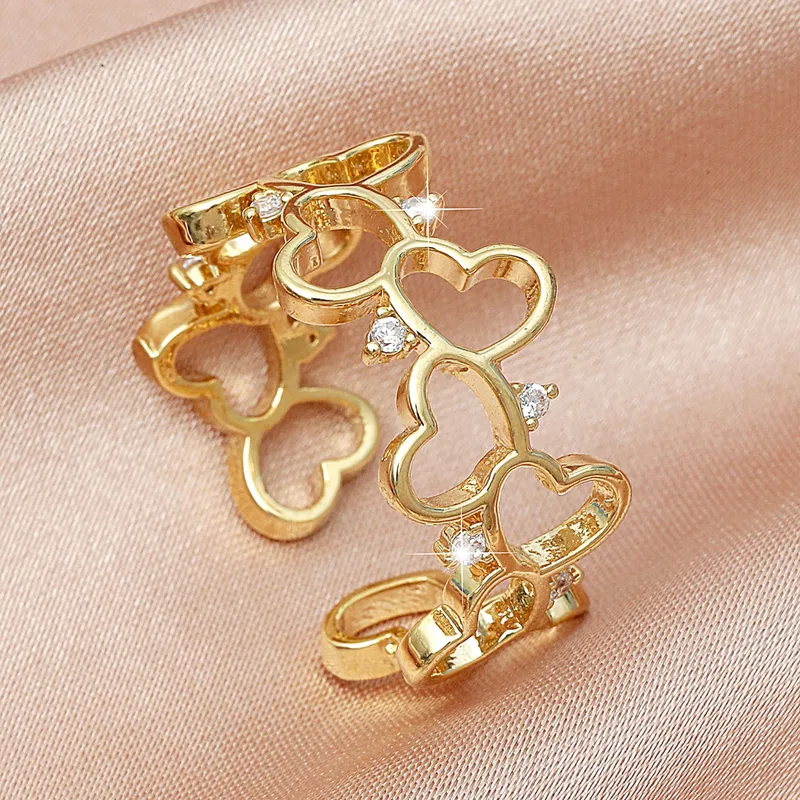 Heart And Rhinestone Open Ring