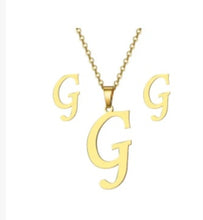 Load image into Gallery viewer, Stainless Steel Letter Necklace and Earrings Set
