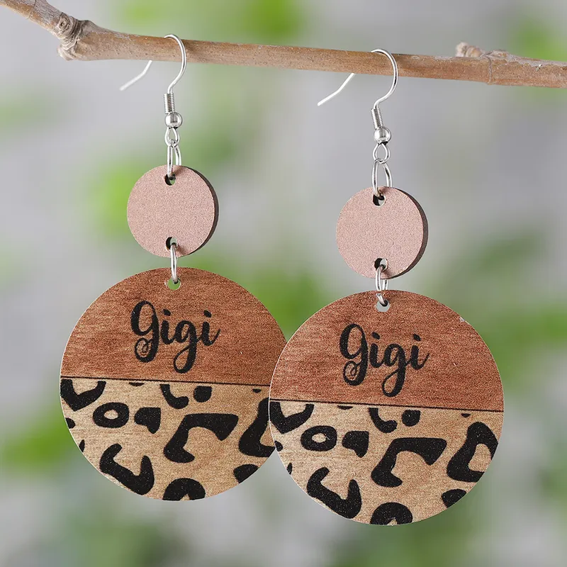 Gigi Animal Print Wood Earrings