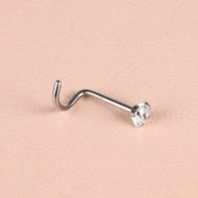 Load image into Gallery viewer, Stainless Steel Rhinestone Nose Ring Stud
