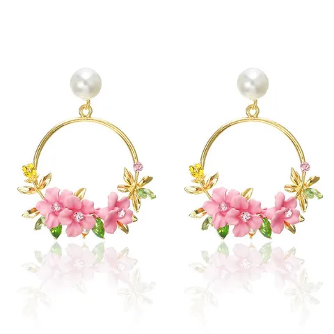 Flower Hoop Earrings