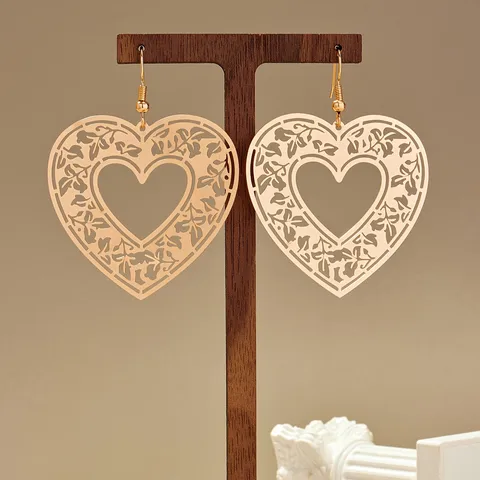 Gold Filigree Heart Earrings