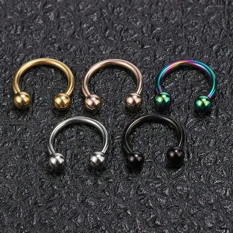 1 Set Stainless Steel C Shape Lip and/or Nose Rings