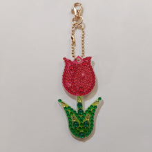 Load image into Gallery viewer, Rhinestone Flower Keychain
