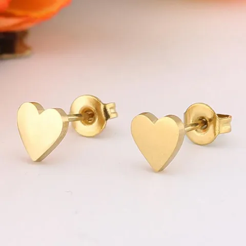 Stainless Steel Heart Shape Stud Earrings