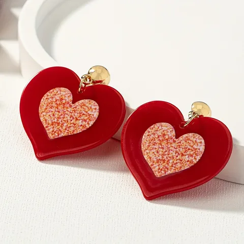 Acrylic Heart Shape Earrings