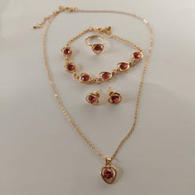 Load image into Gallery viewer, Rhinestone Heart 4 Piece Jewelry Set
