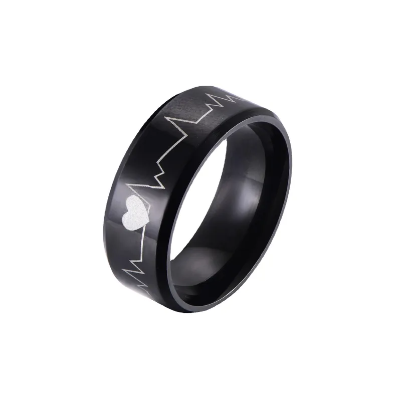 Stainless Steel Men's Heart Ring