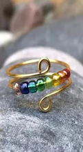 Load image into Gallery viewer, Multi-color Beaded Adjustable Ring
