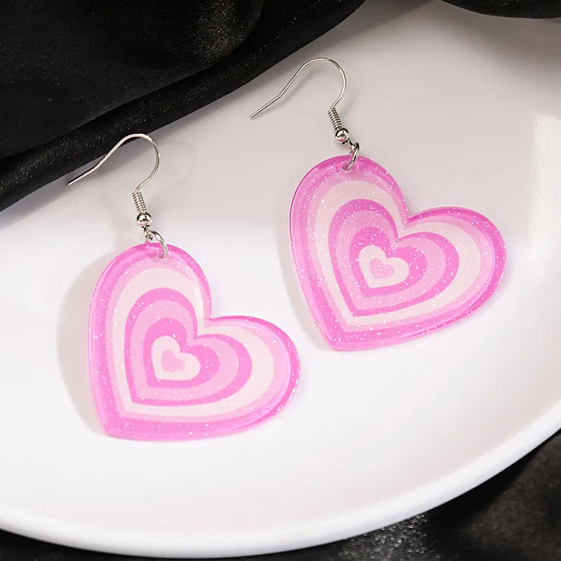 Acrylic Heart Earrings