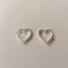 Load image into Gallery viewer, Small Heart Hoop Earrings
