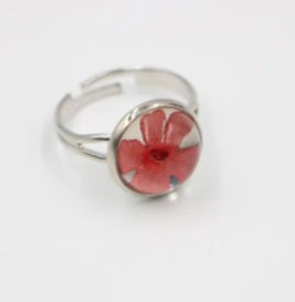 Resin Flower Adjustable Ring