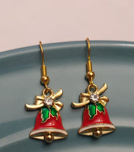 Load image into Gallery viewer, Gold Christmas Earrings
