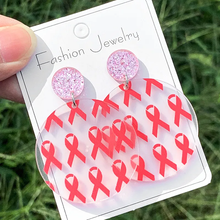 Load image into Gallery viewer, Acrylic Breast Cancer Earrings
