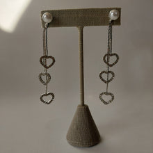Load image into Gallery viewer, Triple Hearts Dangle Earrings

