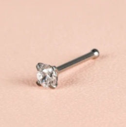 Stainless Steel Rhinestone Nose Ring Stud