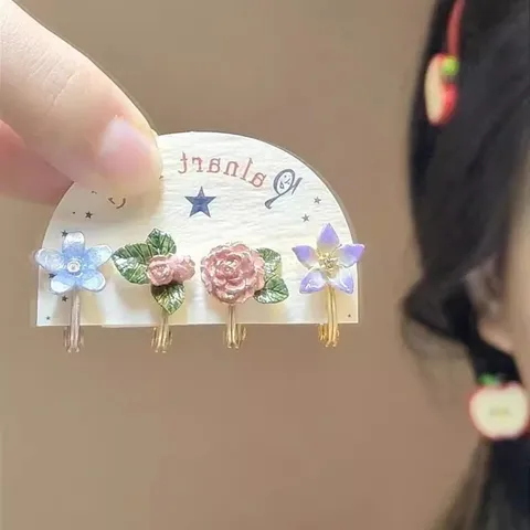 4 Piece Flower Ear Cuffs