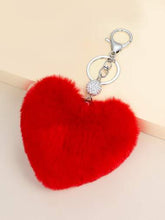 Load image into Gallery viewer, Fluffy Heart Charm Keychain
