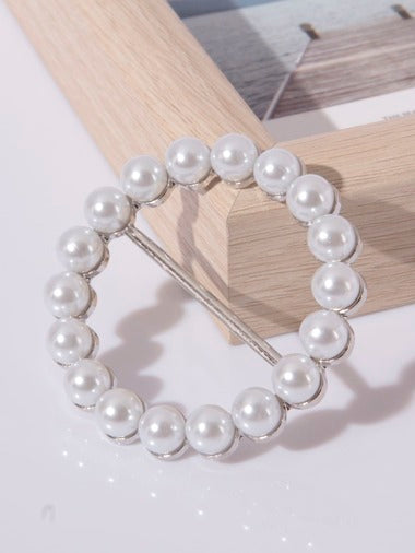 Faux Pearl Scarf Buckle