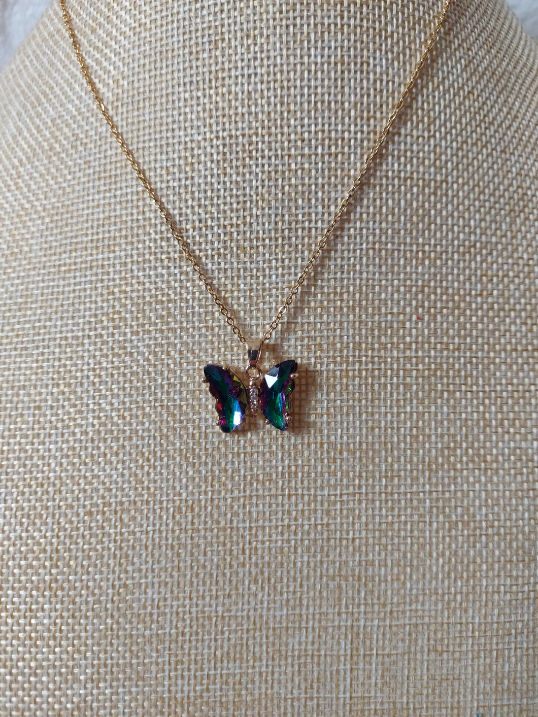 Multi-Color Butterfly Necklace