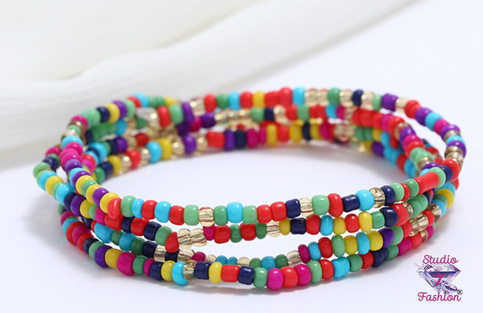 Superwrap Boho Beaded Multicolor Bracelet