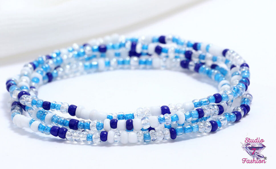 Superwrap Blue Bead Bracelet