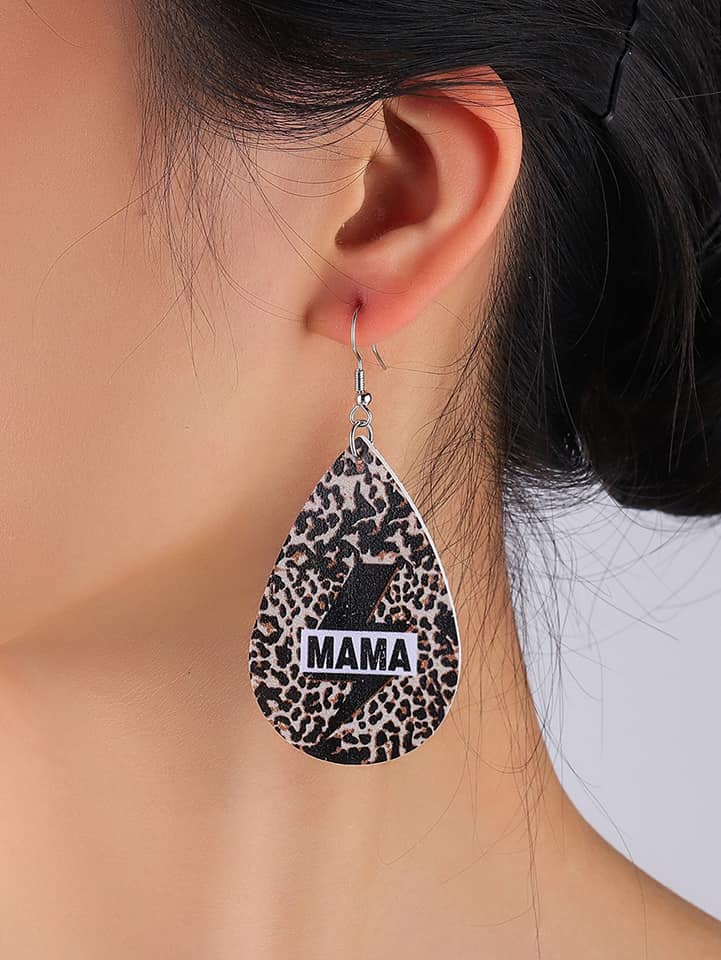 Leopard Print Mama Earrings