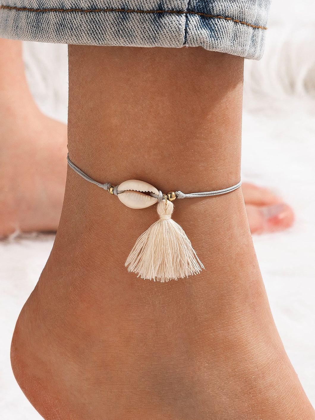 Shell And Tassel Anklet