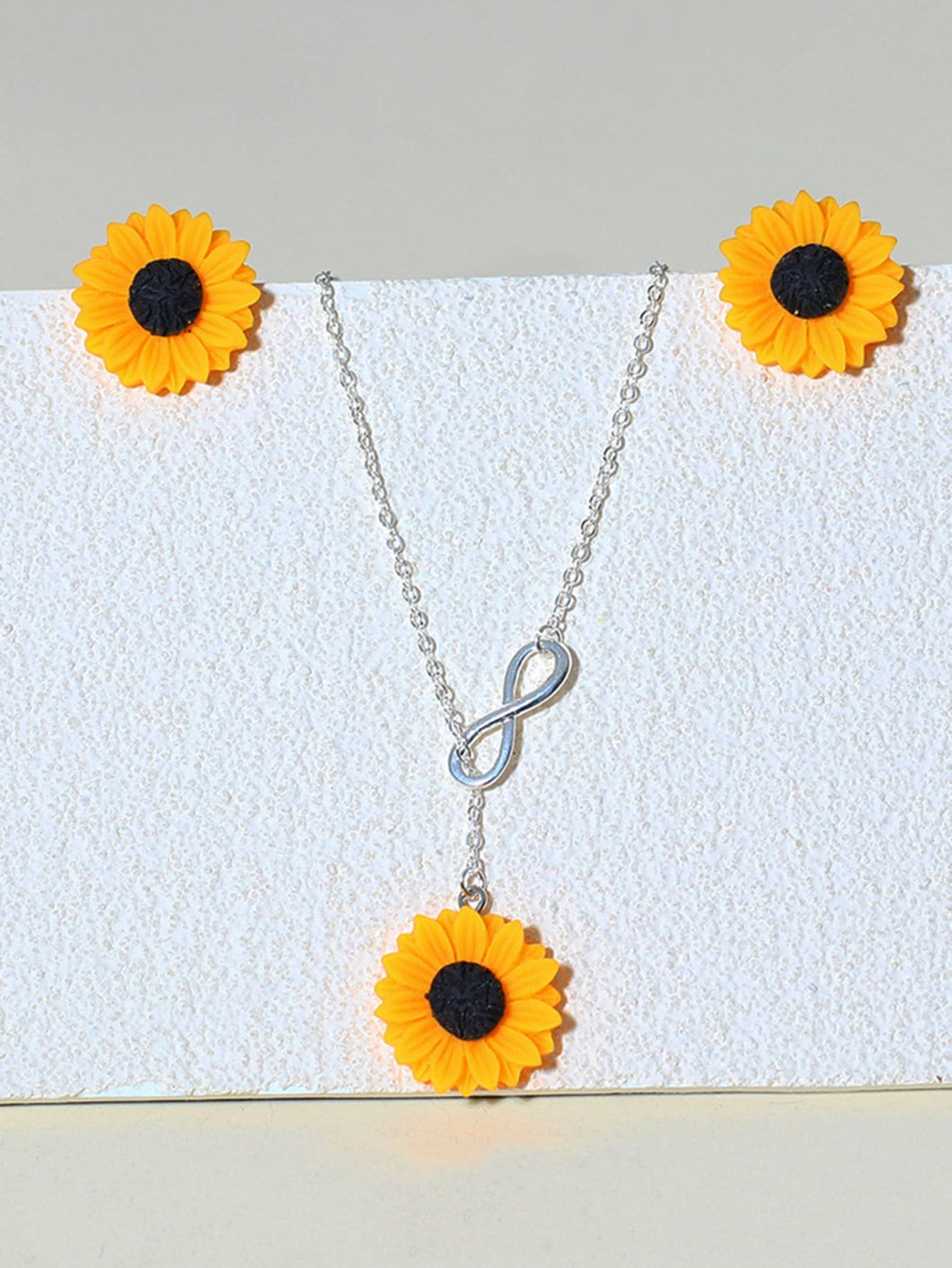 Sunflower Necklace and Earring Set