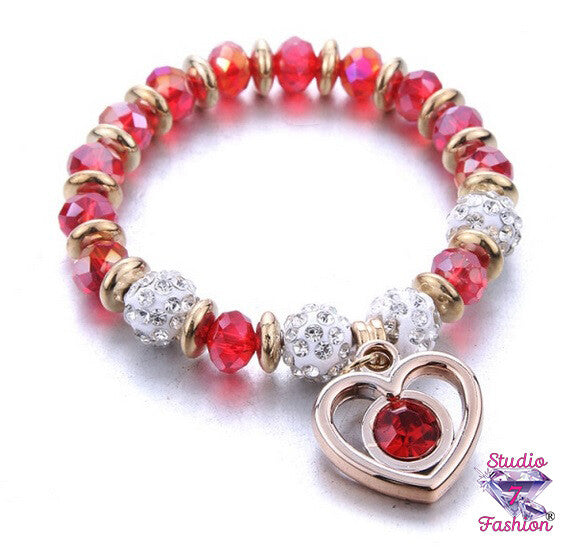 Ruby Red Heart Bracelet